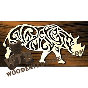 Tribal Rhino Fretwork Scroll Saw Pattern The Wooden Teddy Bear 