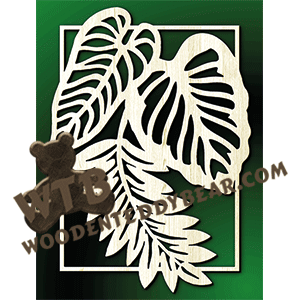 Leaves with Inner Frame | Fretwork Scroll Saw Pattern