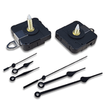 Clock movement components and hands on a white background