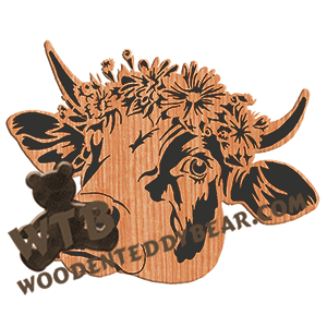 Cow with Floral Hat - Advanced | Fretwork Scroll Saw Pattern | Wooden ...