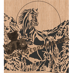 Horse Landscape - Advanced | Fretwork Scroll Saw Pattern | Wooden Teddy Bear