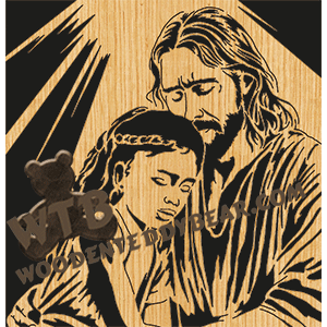Jesus and Girl - Advanced | Fretwork Scroll Saw Pattern | Wooden Teddy Bear