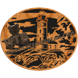 Oval Lighthouse Scene - Advanced | Fretwork Scroll Saw Pattern | Wooden Teddy Bear