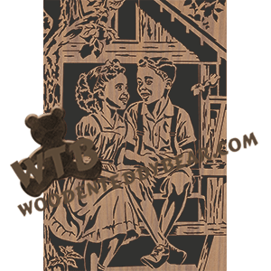 Young Love - Treehouse - Advanced | Fretwork Scroll Saw Pattern | Wooden Teddy Bear