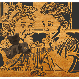 Young Love - Soda Shop - Advanced | Fretwork Scroll Saw Pattern | Wooden Teddy Bear