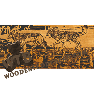 Wolves Strolling Through Water - Advanced | Fretwork Scroll Saw Pattern | Wooden Teddy Bear