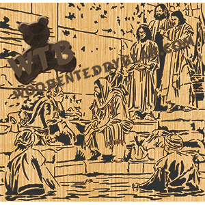 Jesus at the Healing Pool - Advanced | Fretwork Scroll Saw Pattern | Wooden Teddy Bear
