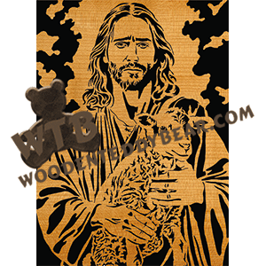 Jesus Holding Lamb #2 - Advanced | Fretwork Scroll Saw Pattern | Wooden Teddy Bear