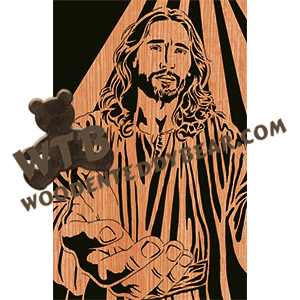 Jesus Offering His Hand - Advanced | Fretwork Scroll Saw Pattern | Wooden Teddy Bear