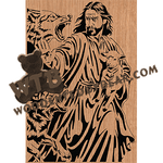 Jesus Protecting Lamb #2 - Advanced | Fretwork Scroll Saw Pattern | Wooden Teddy Bear