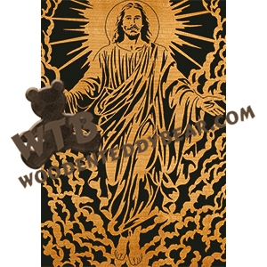 Jesus Risen in Clouds - Advanced | Fretwork Scroll Saw Pattern | Wooden Teddy Bear