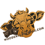 Sassy Cow with Sunglasses | Fretwork Scroll Saw Pattern | Wooden Teddy Bear