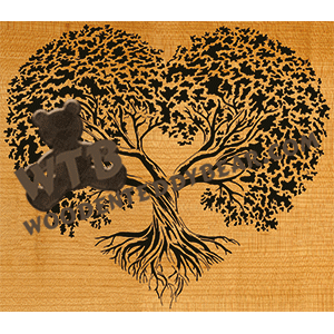 Tree of Life Heart - Advanced | Fretwork Scroll Saw Pattern | Wooden Teddy Bear