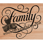 Finished example of Family | A Fretwork Scroll Saw Pattern from The Wooden Teddy Bear