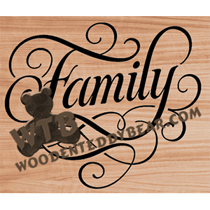 Finished example of Family | A Fretwork Scroll Saw Pattern from The Wooden Teddy Bear