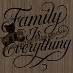 Finished example of Family is Everything | A Fretwork Scroll Saw Pattern from The Wooden Teddy Bear