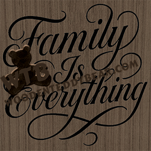 Finished example of Family is Everything | A Fretwork Scroll Saw Pattern from The Wooden Teddy Bear