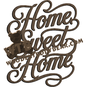 Finished example of Home Sweet Home | A Fretwork Scroll Saw Pattern from The Wooden Teddy Bear