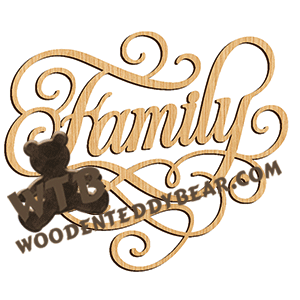 Finished example of Family #2 | A Fretwork Scroll Saw Pattern from The Wooden Teddy Bear