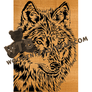 Finished example of Wolf Head - Advanced | A Fretwork Scroll Saw Pattern from The Wooden Teddy Bear