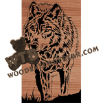Finished example of Standing Wolf - Advanced | A Fretwork Scroll Saw Pattern from The Wooden Teddy Bear