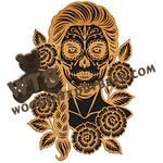 Finished example of Day of the Dead - Advanced | A Fretwork Scroll Saw Pattern from The Wooden Teddy Bear