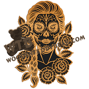 Finished example of Day of the Dead - Advanced | A Fretwork Scroll Saw Pattern from The Wooden Teddy Bear
