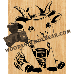 Finished example of Goat in Overalls | A Fretwork Scroll Saw Pattern from The Wooden Teddy Bear