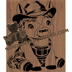 Finished example of Horse in Overalls | A Fretwork Scroll Saw Pattern from The Wooden Teddy Bear