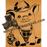 Finished example of Pig in Overalls | A Fretwork Scroll Saw Pattern from The Wooden Teddy Bear