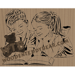 Finished example of Young Love - Once Upon A Time - Advanced | A Fretwork Scroll Saw Pattern from The Wooden Teddy Bear