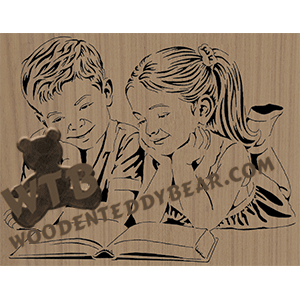 Finished example of Young Love - Once Upon A Time - Advanced | A Fretwork Scroll Saw Pattern from The Wooden Teddy Bear