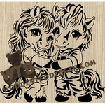 Finished example of Horse Kids | A Fretwork Scroll Saw Pattern from The Wooden Teddy Bear