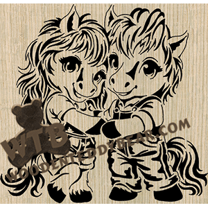 Finished example of Horse Kids | A Fretwork Scroll Saw Pattern from The Wooden Teddy Bear