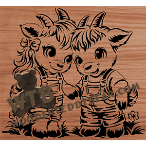 Finished example of Goat Kids | A Fretwork Scroll Saw Pattern from The Wooden Teddy Bear