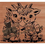 Finished example of Goat Kids | A Fretwork Scroll Saw Pattern from The Wooden Teddy Bear