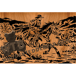 Finished example of On The Run - Advanced | A Fretwork Scroll Saw Pattern from The Wooden Teddy Bear