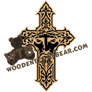 Jesus Face in Gothic Cross