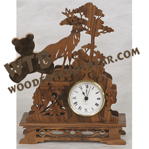 Deer Shelf Clock | Fretwork Scroll Saw Pattern | Wooden Teddy Bear