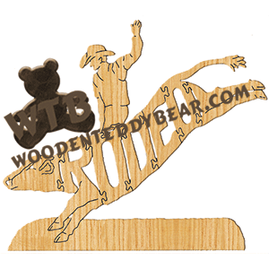 Rodeo (Bull Rider) Puzzle | Fretwork Scroll Saw Pattern | Wooden Teddy ...