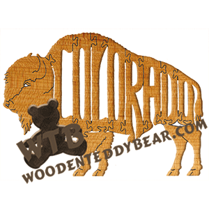 Colorado (Bison) Puzzle | Fretwork Scroll Saw Pattern | Wooden Teddy Bear