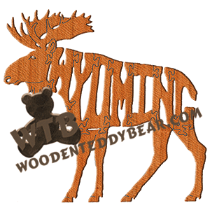 Wyoming (Moose) Puzzle | Fretwork Scroll Saw Pattern | Wooden Teddy Bear
