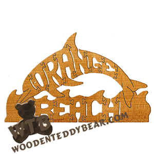 Orange Beach (Dolphin) Puzzle | Fretwork Scroll Saw Pattern | Wooden Teddy Bear