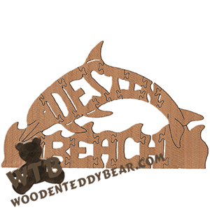Destin Beach (dolphin) Puzzle | Fretwork Scroll Saw Pattern | Wooden Teddy Bear