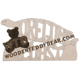Oregon Coast (Sea Turtle) Puzzle | Fretwork Scroll Saw Pattern | Wooden Teddy Bear