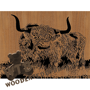 Highland Cow | Fretwork Scroll Saw Pattern | Wooden Teddy Bear