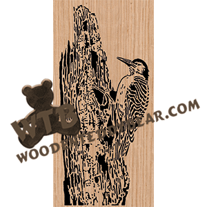 Woodpecker - Advanced | Fretwork Scroll Saw Pattern | Wooden Teddy Bear