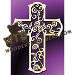 Bali Scroll Cross | Fretwork Scroll Saw Pattern | Wooden Teddy Bear