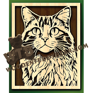 Cat Portrait | Fretwork Scroll Saw Pattern | Wooden Teddy Bear