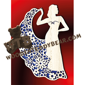 The Dress | Fretwork Scroll Saw Pattern | Wooden Teddy Bear
